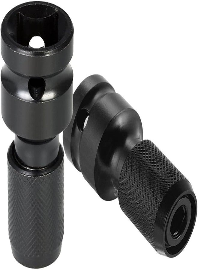 uptodateproducts محول من قطعتين من Uptodateproducts، محول من محرك مربع 1/2 بوصة إلى مقبس سداسي أنثى 1/4 بوصة، محول ظرف، محول مقبس مفك براغي - Image 1